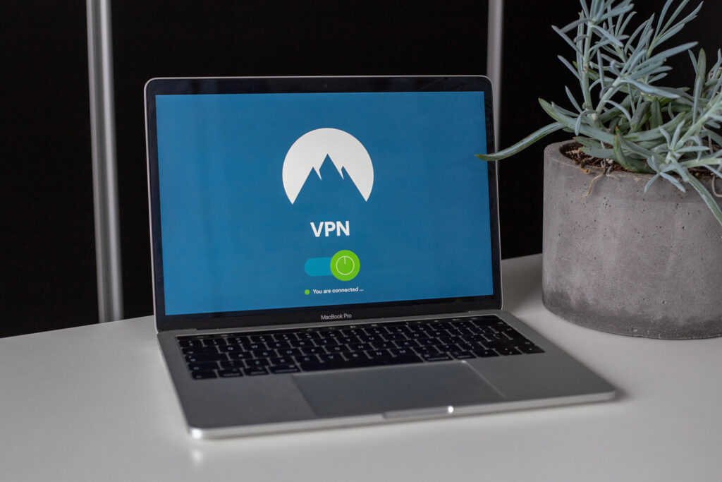 VPN on laptop screen