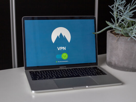 VPN on laptop screen