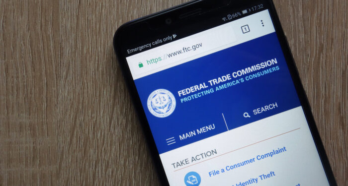 KONSKIE, POLAND - JULY 14, 2018: Federal Trade Commission (FTC) website displayed on a modern smartphone
